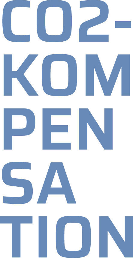Wir kompensierren CO2  und unterstützen gemeinnützige Organisationen.